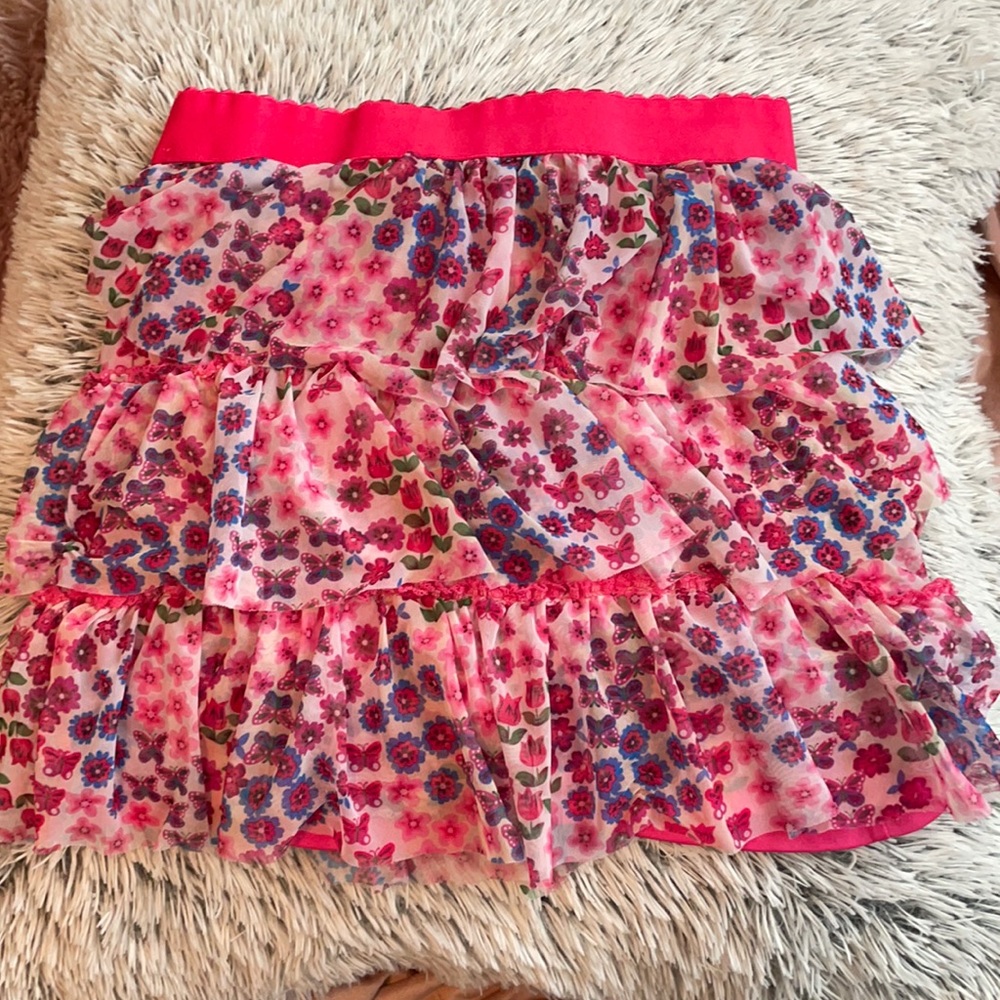 Kidpik girls pink patterned skirt